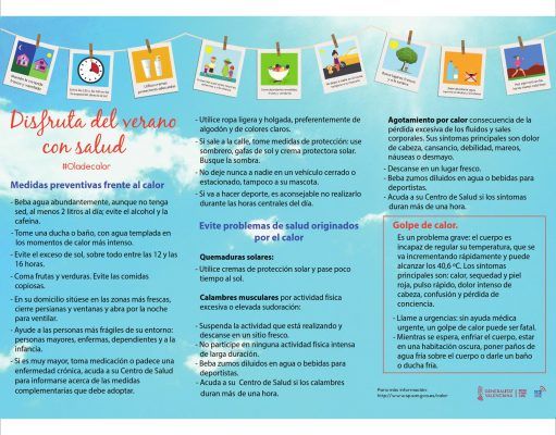 Sanidad activa la alerta por calor alto en 22 municipios de la Comunitat Valenciana Ola de calor - consejos - Castellano