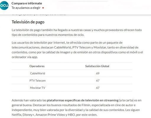 La empresa eldense de telecomunicaciones Tele Elda Cableworld aparece en una encuesta de la OCU como la mejor opción de televisión por cable a nivel nacional Tele Elda - Cableworld, mejor empresa de televisión de pago, según la OCU