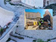Continúa la recuperación del Castillo de Elda con los trabajos de reconstrucción de la puerta del antemural Reconstrucción de la puerta del antemural del Castillo de Elda