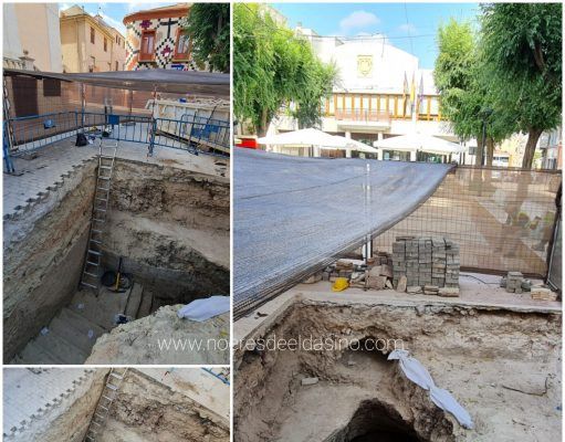 Sale a la luz un refugio antiaéreo de la Guerra Civil Española en la plaza de Baix de Petrer Refugio antiaéreo en Petrer