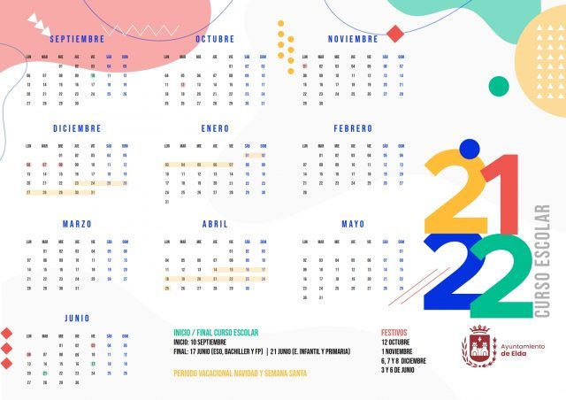 Calendario Escolar Elda 2021 - 2022