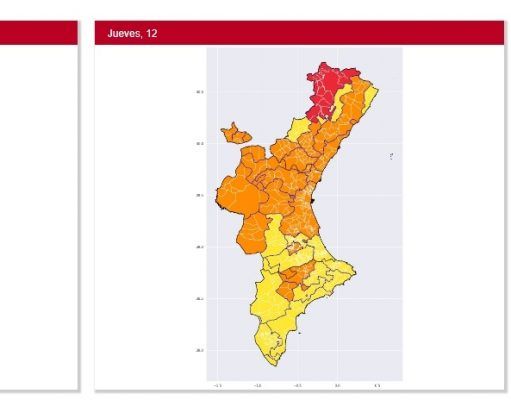 Alerta por la llegada de una ola de calor que podría afectar a gran parte de los municipios de la Comunitat Valenciana Ola de calor agosto 2021 Comunitat Valenciana