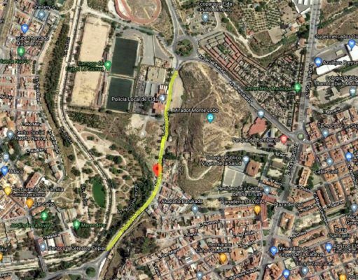 Renovación de la red de agua potable en el Paseo de la Mora en Elda y mejora de aceras, alumbrado y pavimento de varias calles Paseo de la Mora en Elda