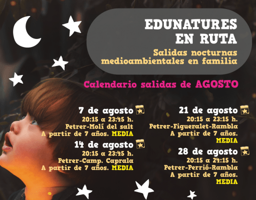 4 rutas nocturnas en agosto para conocer en familia los parajes naturales de Petrer 4 rutas nocturnas en agosto para conocer en familia los parajes naturales de Petrer