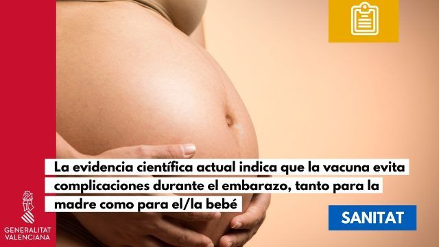 Sanidad recomienda y prioriza la vacunación contra la COVID-19 en mujeres lactantes y embarazadas Foto: gva.es
