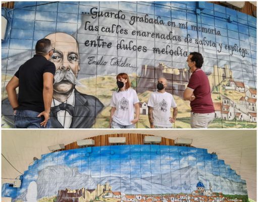 Un mural de 12 metros en honor a Emilio Castelar, en la cara posterior de la concha de la Plaza Castelar de Elda