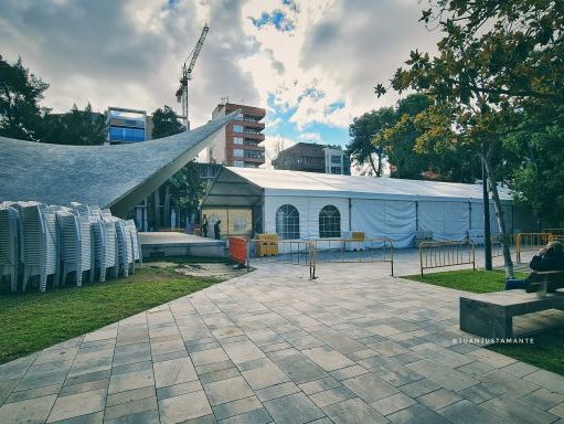 El espectáculo ‘El Circo del Payaso Tallarín’ abre hoy 18/12/2021 la programación de actividades navideñas en la carpa de la Plaza Castelar La carpa de la Plaza Castelar