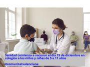 El 15 de diciembre comienza la vacunación covid de los niños y niñas de 5 a 11 años en colegios Vacunación covid a menores CV - foto archivo