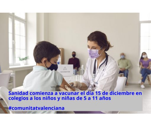 El 15 de diciembre comienza la vacunación covid de los niños y niñas de 5 a 11 años en colegios Vacunación covid a menores CV - foto archivo