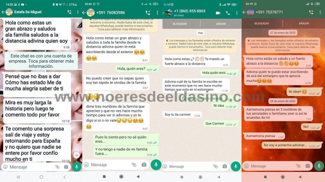 Estafa Whatsapp familiar extranjero