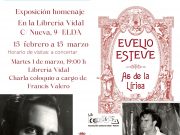 La Asociación Cultural La Tertulia de Elda y Petrer, ofrece una exposición homenaje en recuerdo de Evelio Esteve. La Asociación Cultural La Tertulia de Elda y Petrer, ofrece una exposición homenaje en recuerdo de Evelio Esteve