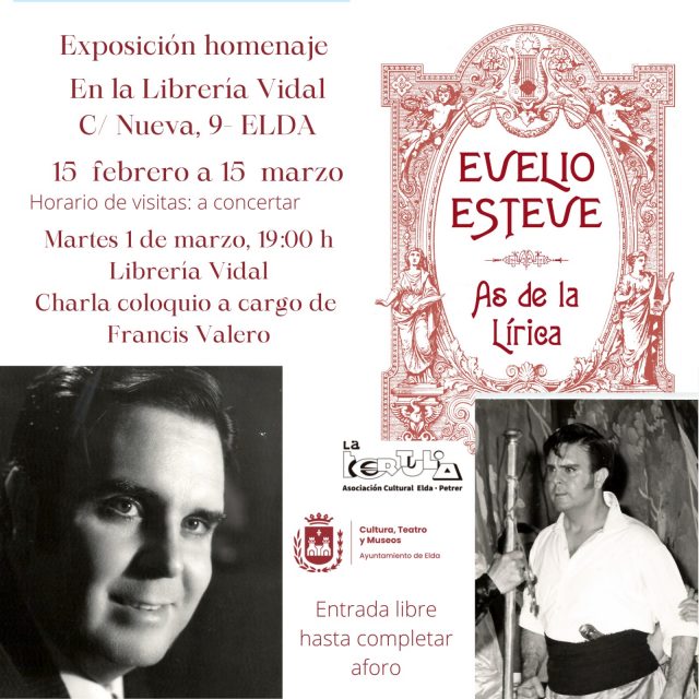 La Asociación Cultural La Tertulia de Elda y Petrer, ofrece una exposición homenaje en recuerdo de Evelio Esteve