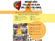 Las Fallas de Elda regresan a las calles de la ciudad, del 1 al 3 de abril, con la celebración del Medio Año Fallero Celebración del Medio Año Fallero en Elda