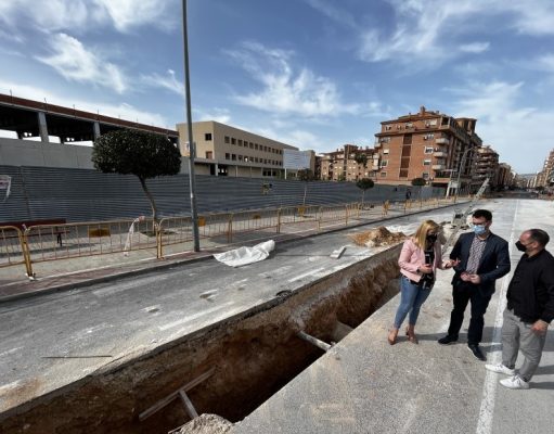 El Ayuntamiento de Petrer prevé reabrir al tráfico la avda. Reina Sofía la semana del 25 de abril Las obras de emergencia suponen la sustitución de más de 250 metros de tubo de alcantarillado y el reasfaltado de la avenida Reina Sofía