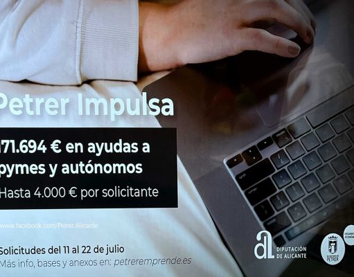 Petrer lanza nuevas ayudas dirigidas a pequeñas empresas y autónomos de hasta 4.000 € con una subvención de Diputación de Alicante Ayudas dirigidas a pequeñas empresas y autónomos de hasta 4.000 €