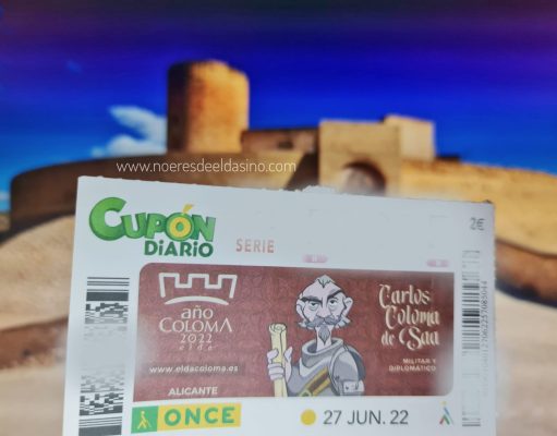 El cupón de la ONCE del próximo lunes 27 de junio, distribuido por toda España, estará dedicado a la celebración del Año Coloma en Elda Cupón de la ONCE del próximo lunes, 27 de junio, que estará dedicado a la Familia Coloma