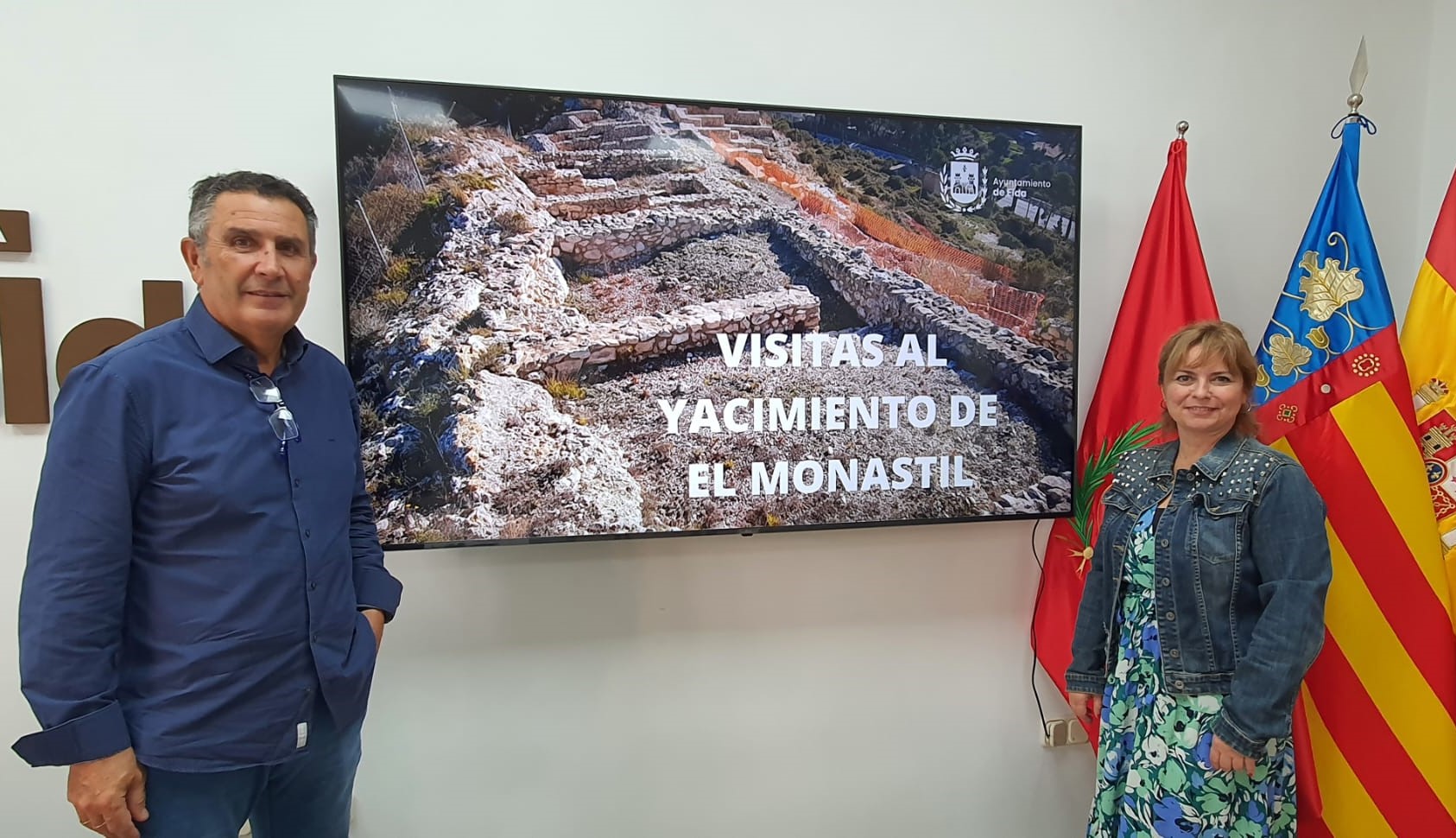 Los concejales de Patrimonio Historico, Amado Navalón, y de Turismo, Rosa Vidal
