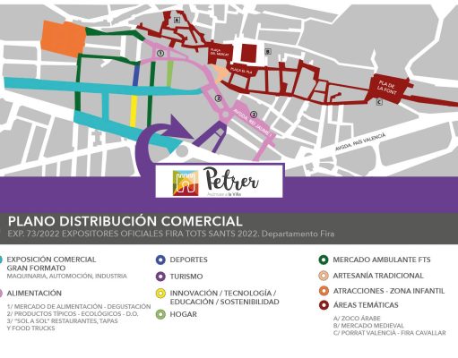 Petrer promocionará su oferta turística en la Fira de Tots Sant de Cocentaina (Alicante) Plano Feria Cocentaina 2022