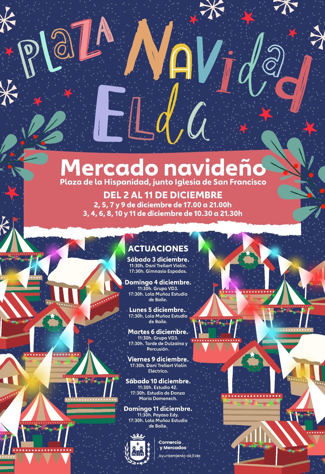 El Mercado Navideño de Elda vuelve a la Plaza de la Hispanidad