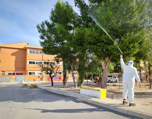 El Ayuntamiento de Elda realiza un tratamiento preventivo contra la procesionaria en los jardines y los centros escolares de la ciudad Tratamiento preventivo contra la procesionaria en los jardines y los centros escolares de Elda