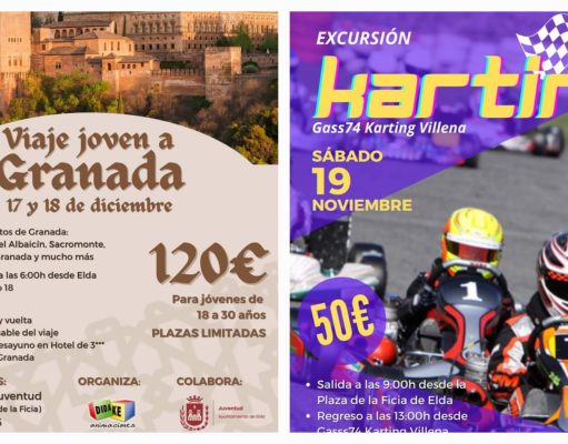 La Concejalía de Juventud organiza una excursión a un circuito de karts y un viaje de fin de semana a Granada como actividades dirigidas a la juventud de Elda Actividades Juventud Elda