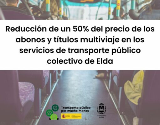 El transporte público urbano de Elda tendrá una bonificación del 50% desde mañana y hasta el 30 de junio Bonificación del 50% en el transporte público urbano de Elda