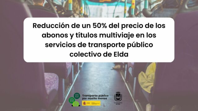 Bonificación del 50% en el transporte público urbano de Elda