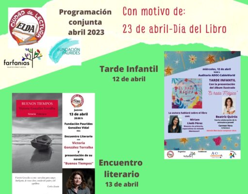 Citas literarias en abril, mes del libro, programadas por el ciclo cultural “Elda, Ciudad de Lectura”