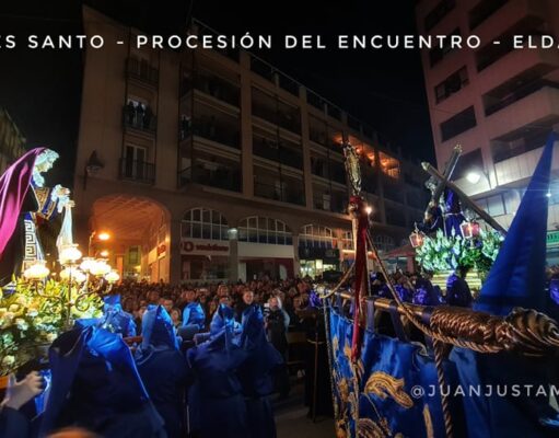 El Encuentro del Nazareno y la Verónica sigue siendo uno de los momentos más conmovedores de la Semana Santa de Elda El Encuentro de la Mujer Verónica y Jesús Nazareno