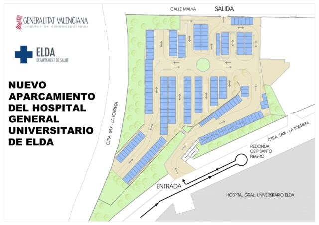 Próxima apertura del nuevo aparcamiento de uso público del Hospital General Universitario de Elda