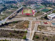 Abiertas al tráfico las calles de la urbanización del Plan Parcial de la Casa Colorá que conecta Huerta Nueva con la Avenida de la Libertad Vista aérea del Plan Parcial de la Casa Colorá