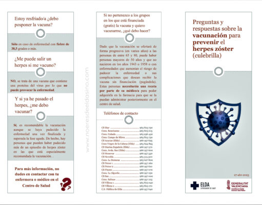 Plan de vacunación contra el herpes zóster Vacunación herpes zóster