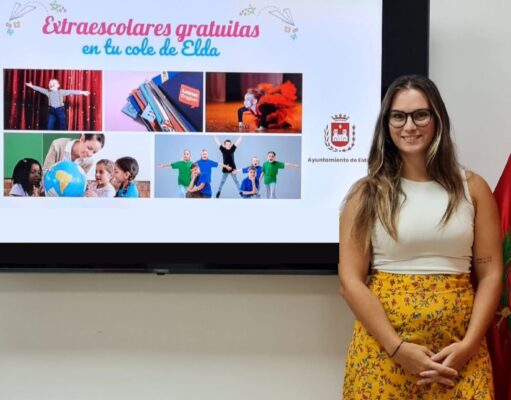 El 13 de septiembre se abre el plazo de inscripción para participar en el programa de Actividades Extraescolares gratuitas del curso 2023-24 ofrecidas por el Ayuntamiento de Elda La concejala de Educación de Elda, María Gisbert