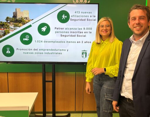 Petrer gana 413 afiliaciones a la Seguridad Social y reduce en más de 1.000 personas la lista del paro en los dos últimos años