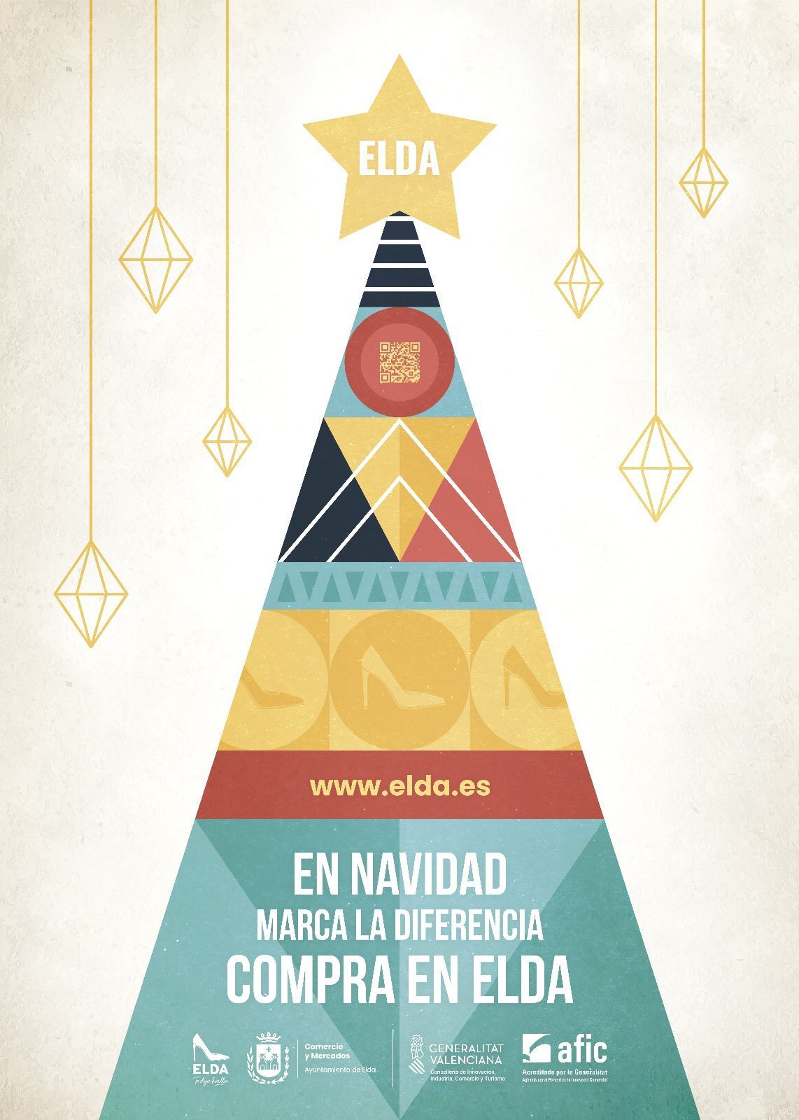 Cartel Campaña Navidad Mercado Central Elda 2023