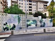 La apertura del mural con trampantojo de estilo mudéjar completa la remodelación de la Plaza del Zapatero de Elda Mural de la Plaza del Zapatero de Elda