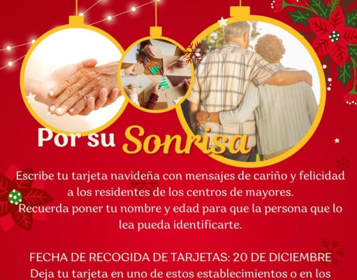 La campaña ‘Por su sonrisa’ repartirá por quinto año consecutivo felicitaciones navideñas entre las personas ingresadas en centros de mayores y de dependientes de Elda
