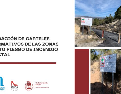 Nuevos carteles informativos para la prevención de incendios en los parajes naturales del término municipal de Elda