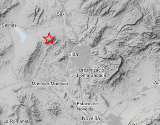 Terremoto de magnitud 2.1 en las escala de Richter en la localidad de Elda la pasada noche Terremoto Elda 23-09-2025