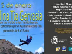 Nueva tirolina infantil de 70 metros en las Vías Ferratas de Bolón en Elda a partir del lunes 5 de enero